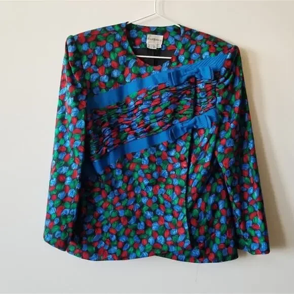 Vintage Raul Blano Silk Skirt Jacket Set size 14 - Picture 2 of 12